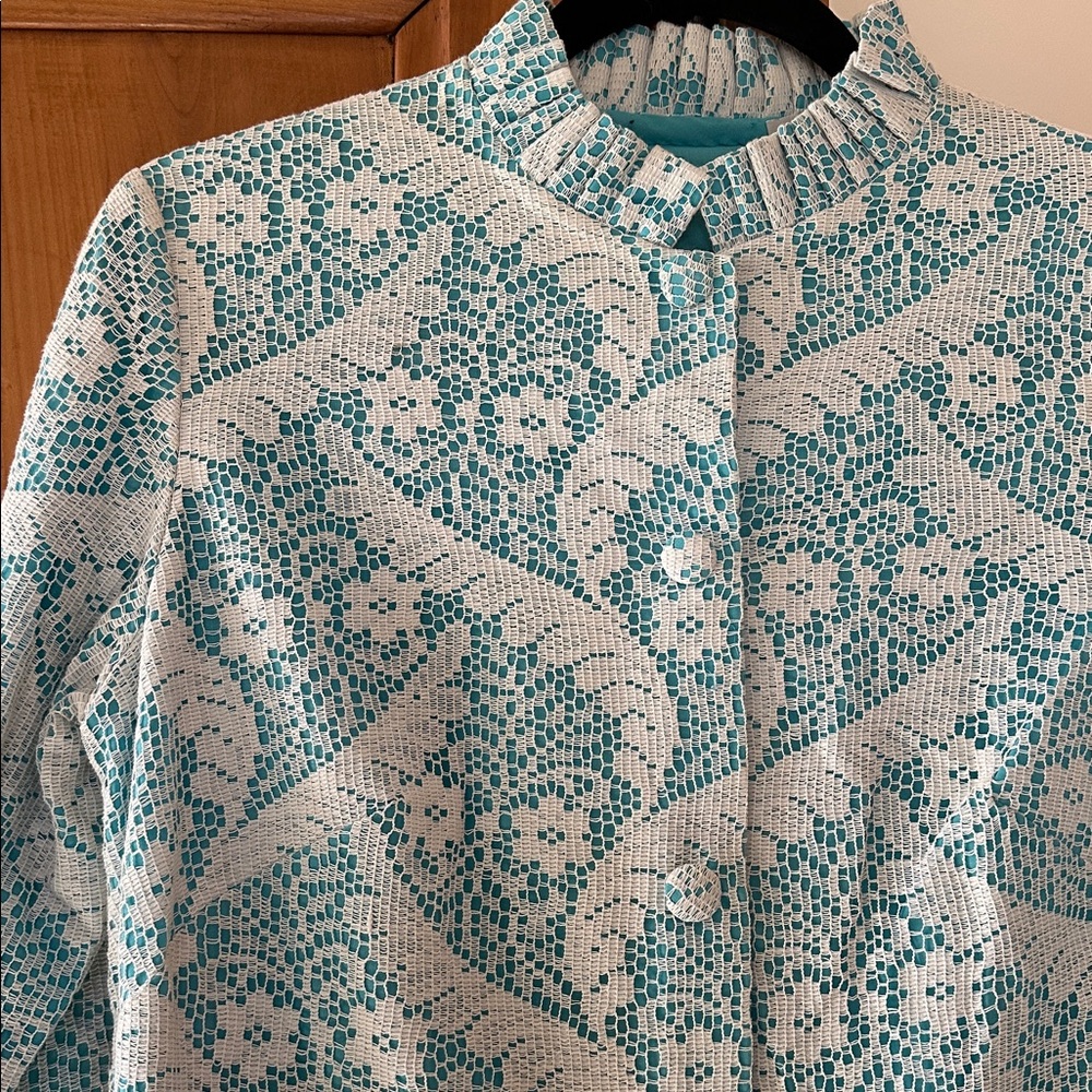 Vintage Marshall Fields lace tunic/top/mini dress patterned with Ruffles